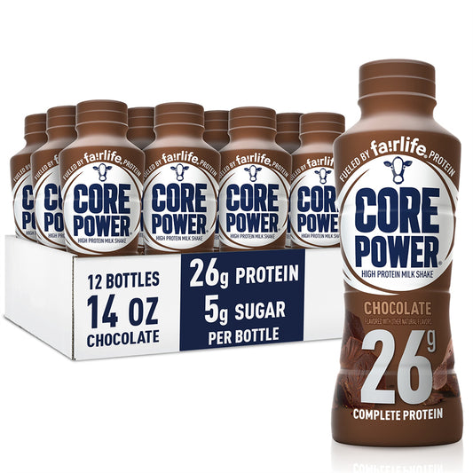 Core Power Fairlife 26g Protein Milk Shakes,Chocolate, 14 Fl Oz Bottle (Pack of 12)