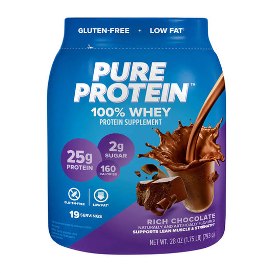 Pure Protein 100% Whey Protein Powder, 25 g Protein, 1.75 lb