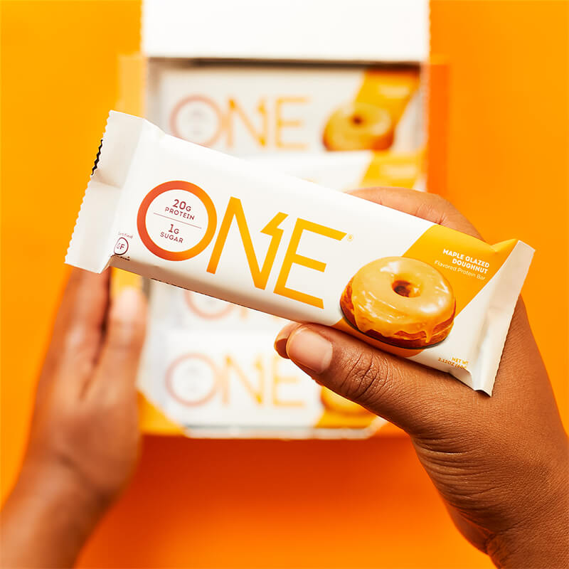 ONE Protein Bars, Maple Glazed Doughnut, Gluten Free Protein Bars with 20g Protein and 1g Sugar, 2.12 oz (12 Count)