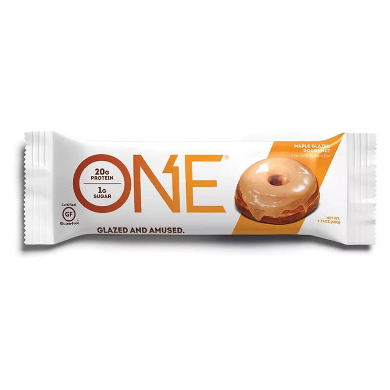 ONE Protein Bars, Maple Glazed Doughnut, Gluten Free Protein Bars with 20g Protein and 1g Sugar, 2.12 oz (12 Count)