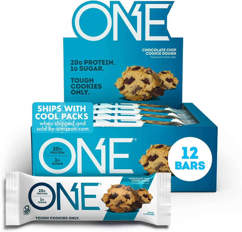 ONE Protein Bars, Maple Glazed Doughnut, Gluten Free Protein Bars with 20g Protein and 1g Sugar, 2.12 oz (12 Count)