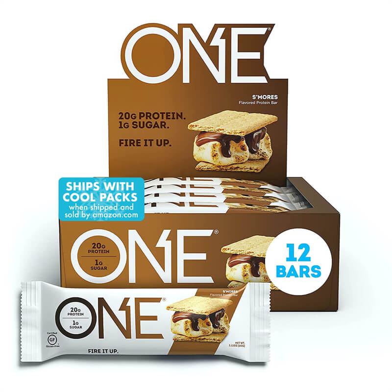 ONE Protein Bars, Maple Glazed Doughnut, Gluten Free Protein Bars with 20g Protein and 1g Sugar, 2.12 oz (12 Count)